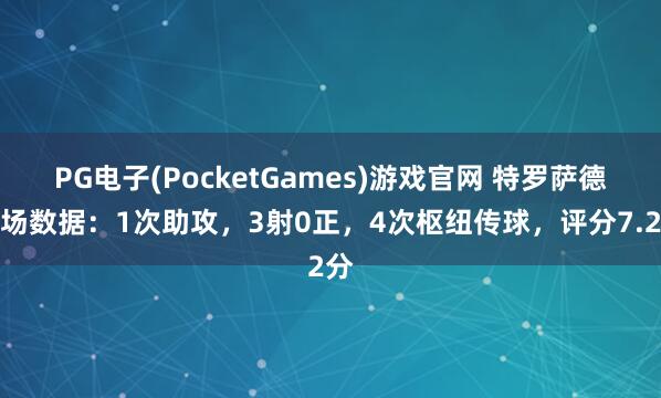 PG电子(PocketGames)游戏官网 特罗萨德本场数据：1次助攻，3射0正，4次枢纽传球，评分7.2分