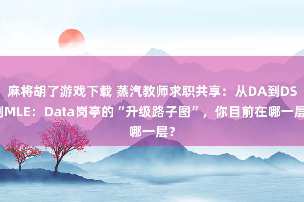 麻将胡了游戏下载 蒸汽教师求职共享：从DA到DS到MLE：Data岗亭的“升级路子图”，你目前在哪一层？