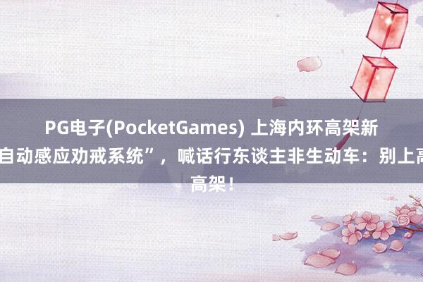 PG电子(PocketGames) 上海内环高架新设“自动感应劝戒系统”，喊话行东谈主非生动车：别上高架！