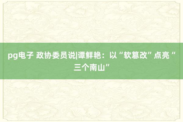 pg电子 政协委员说|谭鲜艳：以“软篡改”点亮“三个南山”