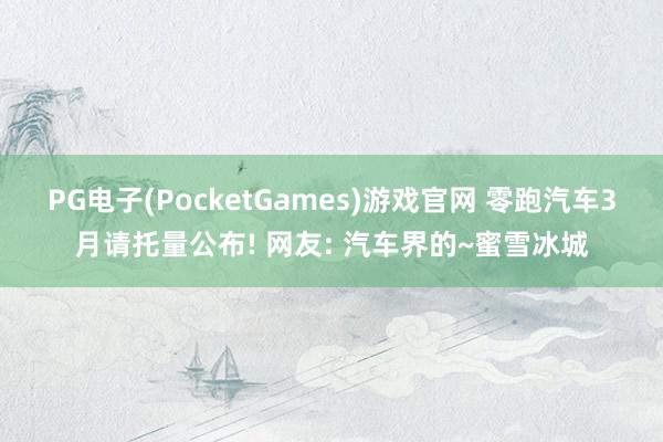 PG电子(PocketGames)游戏官网 零跑汽车3月请托量公布! 网友: 汽车界的~蜜雪冰城