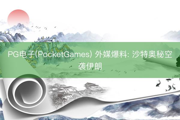 PG电子(PocketGames) 外媒爆料: 沙特奥秘空袭伊朗