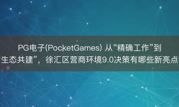 PG电子(PocketGames) 从“精确工作”到“生态共建”，徐汇区营商环境9.0决策有哪些新亮点？