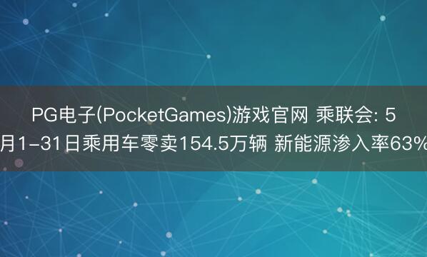 PG电子(PocketGames)游戏官网 乘联会: 5月1-31日乘用车零卖154.5万辆 新能源渗入率63%