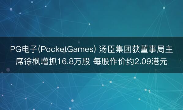 PG电子(PocketGames) 汤臣集团获董事局主席徐枫增抓16.8万股 每股作价约2.09港元