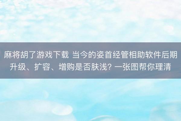 麻将胡了游戏下载 当今的姿首经管相助软件后期升级、扩容、增购是否肤浅? 一张图帮你理清